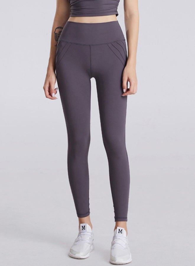 Joychic - Solid Design Sports Leggings Grey - Image 1