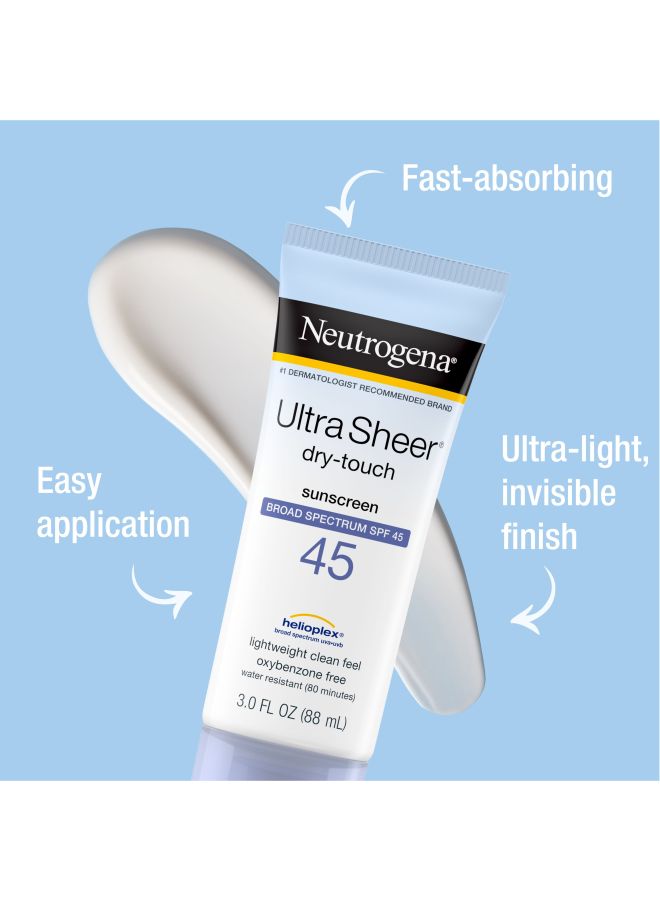 Neutrogena - Ultra Sheer Dry-touch Sunscreen SPF 45 White 3Fluid Ounce - Image 1