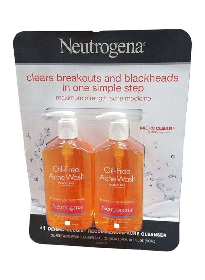 Neutrogena Pack Of 2 Microclear Oil-Free Acne Wash 9.1Fluid Ounce  - Image 1