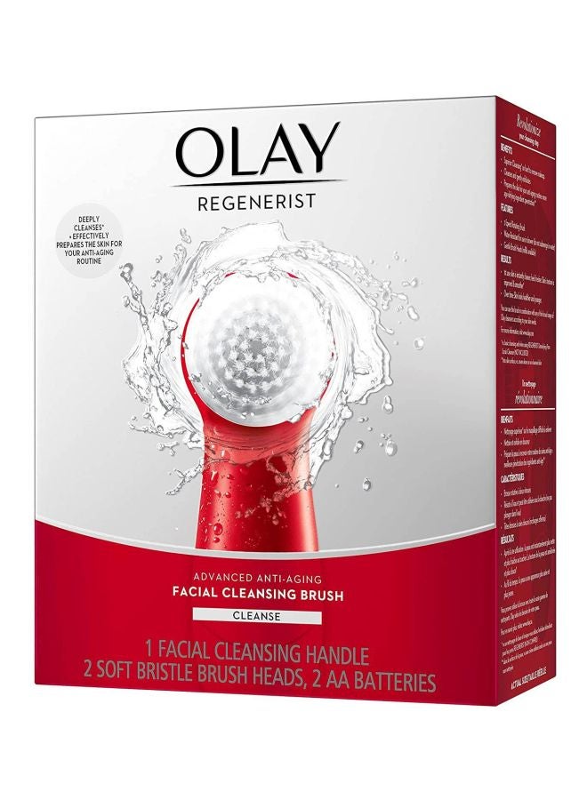 Olay Regenerist Advanced Facial Cleansing Brush With Heads Red/Beige/White - Image 3