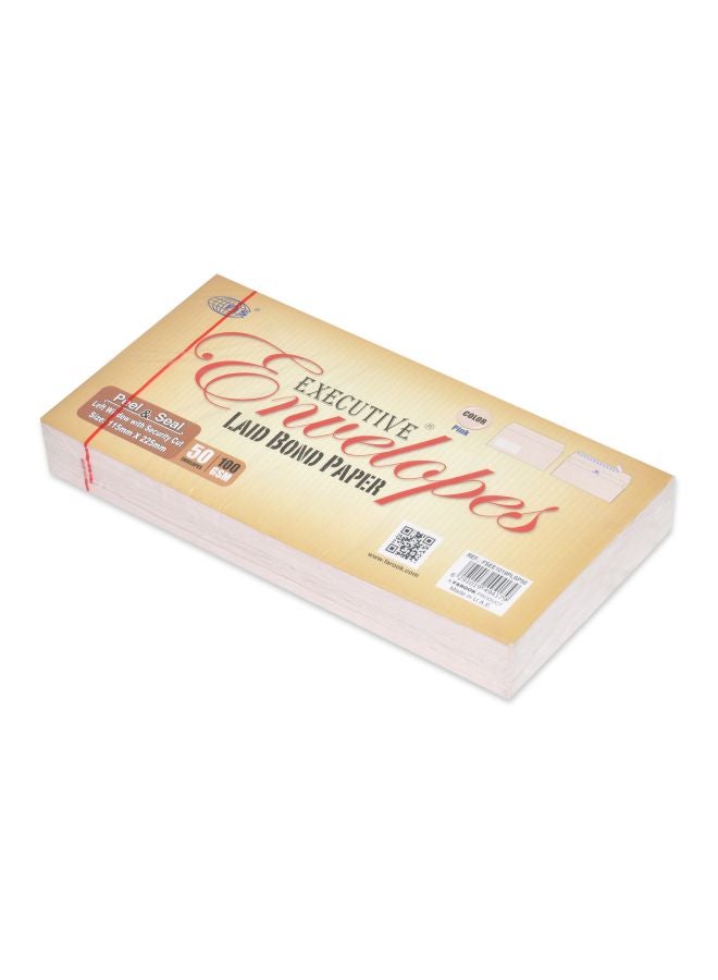 FIS 50-Piece Executive Envelopes Pink - Image 1