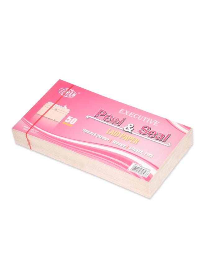 إف اي أس  مجموعة مغلفات من الورق المضلّع من 50 قطعة وردي - Image 1