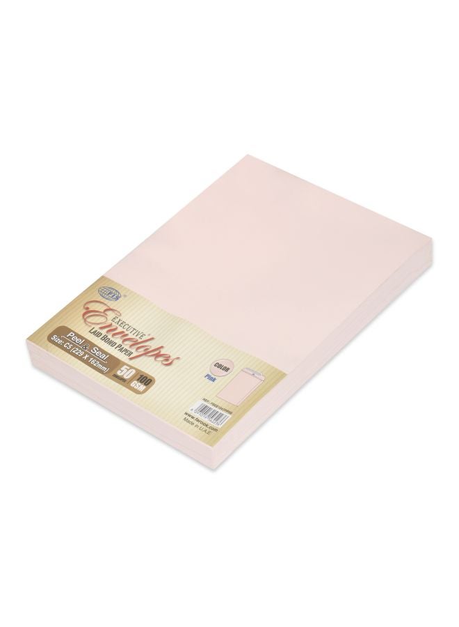 FIS 50-Piece Laid Paper Envelopes Pink - Image 1