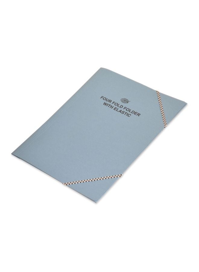 إف اي أس  مجلد بأربع طيات مع أشرطة مطاطية، من 40 قطعة أسود/أزرق - Image 1