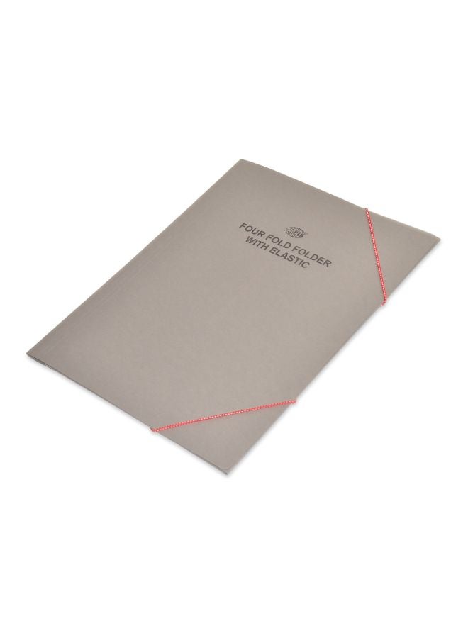 إف اي أس  مجلد بأربع طيات مع أشرطة مطاطية، من 40 قطعة رمادي/أسود - Image 1