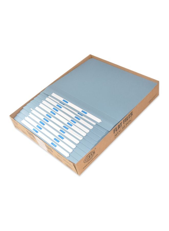 إف اي أس  مجموعة مجلدات مسطحة مزودة بمشبك تثبيت من البلاستيك مكونة من 50 قطعة أسود/أزرق - Image 3