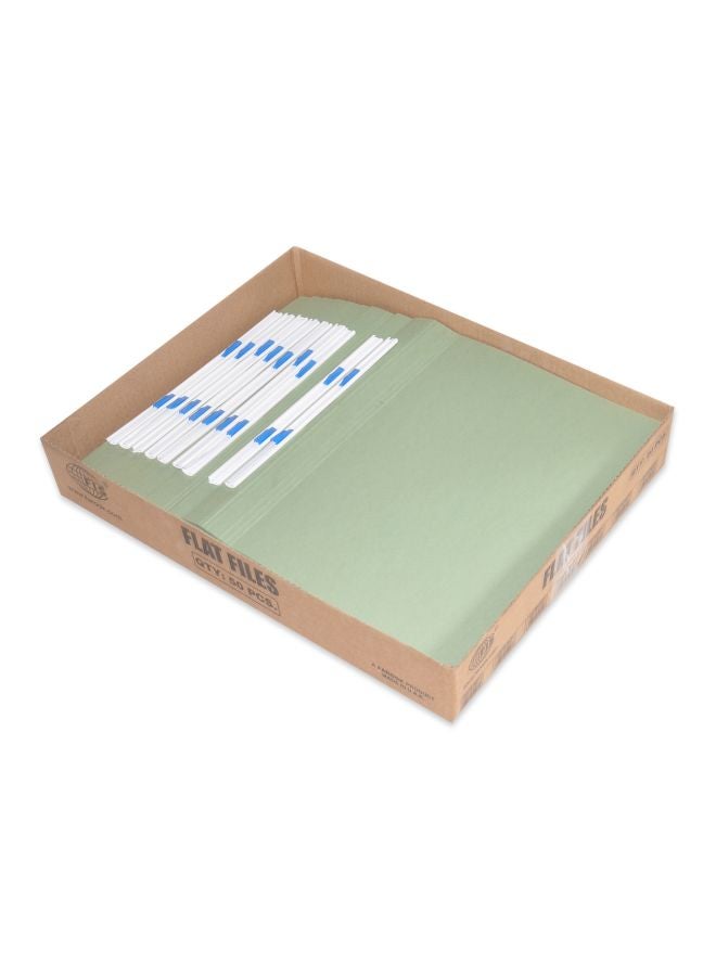 FIS 50-Piece Flat File With Plastic Fastener Set Green/White/Blue - Image 3
