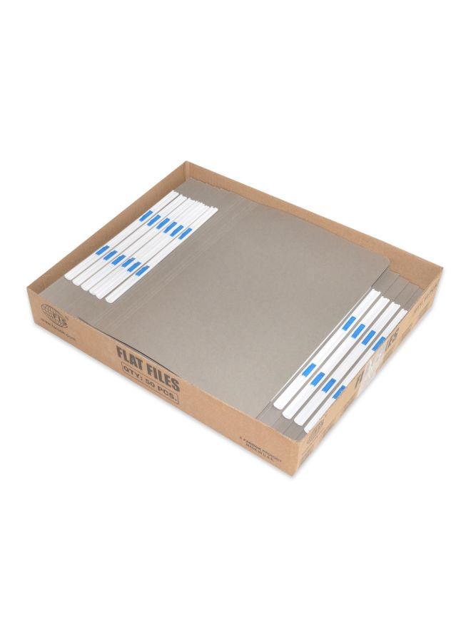 FIS 50-Piece Flat File With Plastic Fastener Set Grey/White/Blue - Image 3