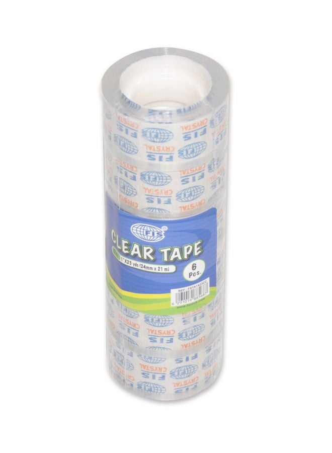 إف اي أس  طقم شريط لاصق من 6 قطع شفاف - Image 1