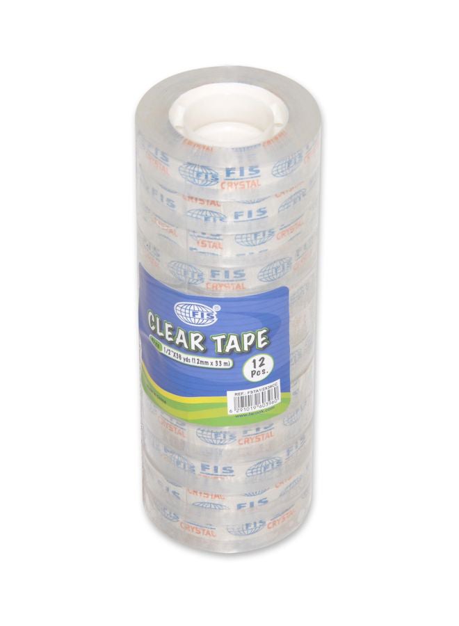 إف اي أس  طقم أشرطة لاصقة من 12 قطعة شفاف - Image 1