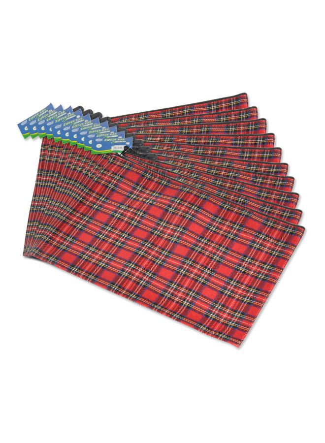 FIS 10-Piece A4 Zipper Bag Set Red/Black/Green - Image 1