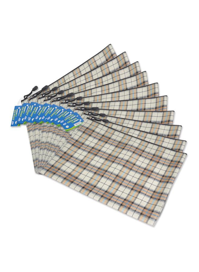 إف اي أس  مجموعى حقائب مقاس A4 بسحاب من 10 قطع رمادي/ أصفر/ أحمر - Image 1