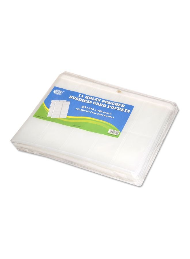 إف اي أس  حافظة لبطاقات العمل بسعة 100 بطاقة شفاف - Image 1