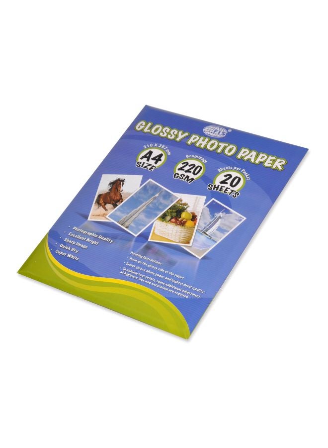 إف اي أس  مجموعة ورق صور لامع قياس A4 من 20 ورقة - Image 1