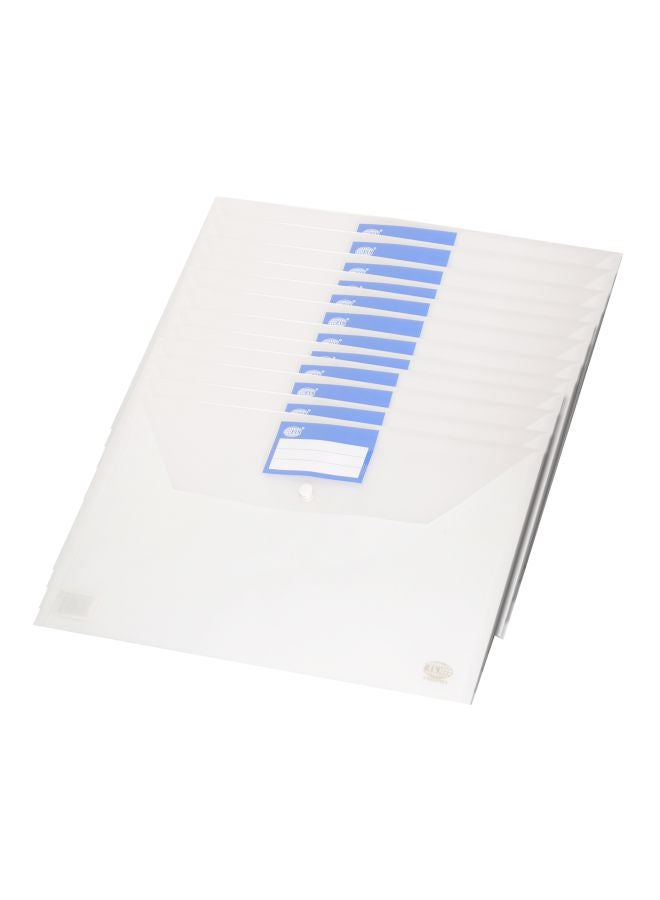 إف اي أس  حافظة شفافة مزودة بجيب لبطاقة الهوية الشخصية، 12 قطعة أبيض - Image 1