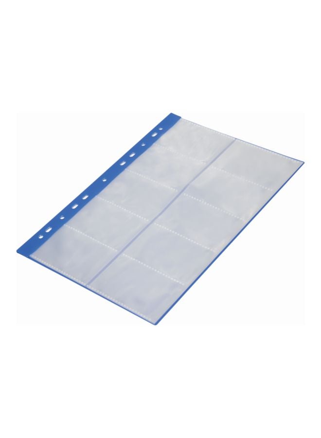 FIS 50-Piece Punched Business Cards Holder Set Clear/Blue - Image 1