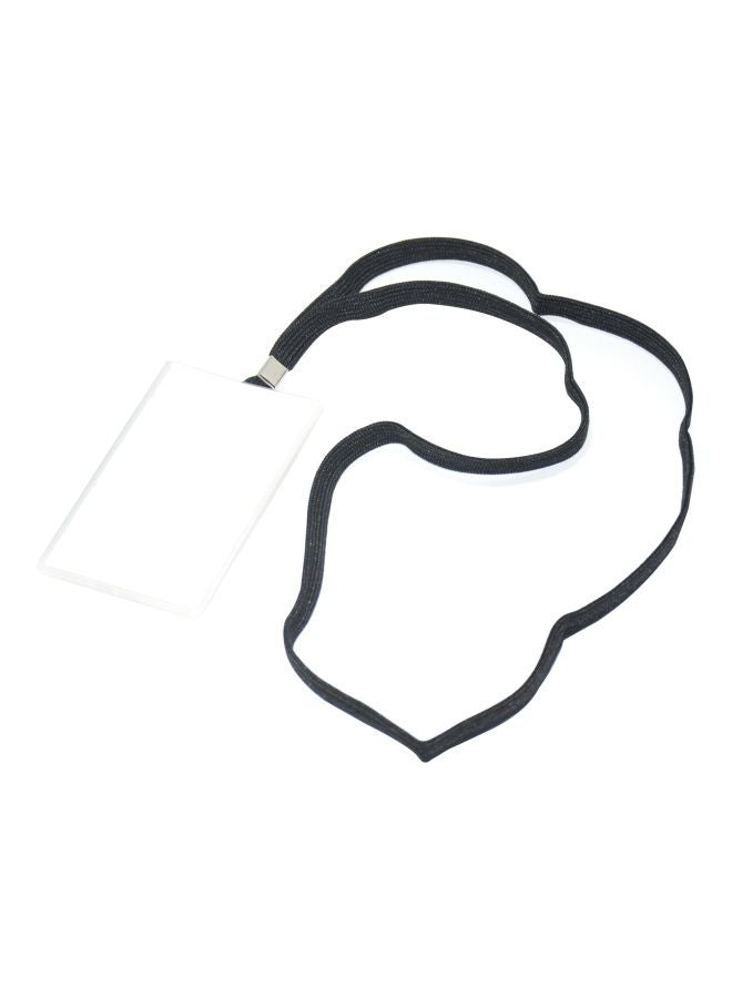 FIS 50-Piece Name Badge Holder With Lanyard Set Black/Clear - Image 1