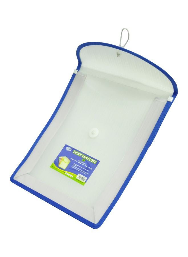 FIS Shiny Button Closure Envelope Blue/White - Image 2