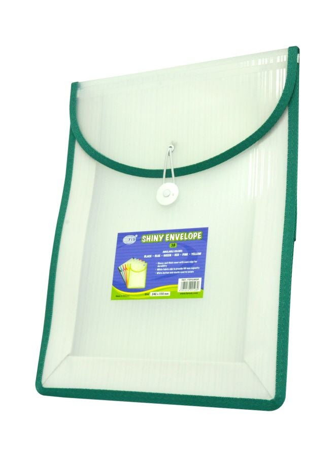 إف اي أس  مغلّف شايني بزر إغلاق أخضر/أبيض - Image 1