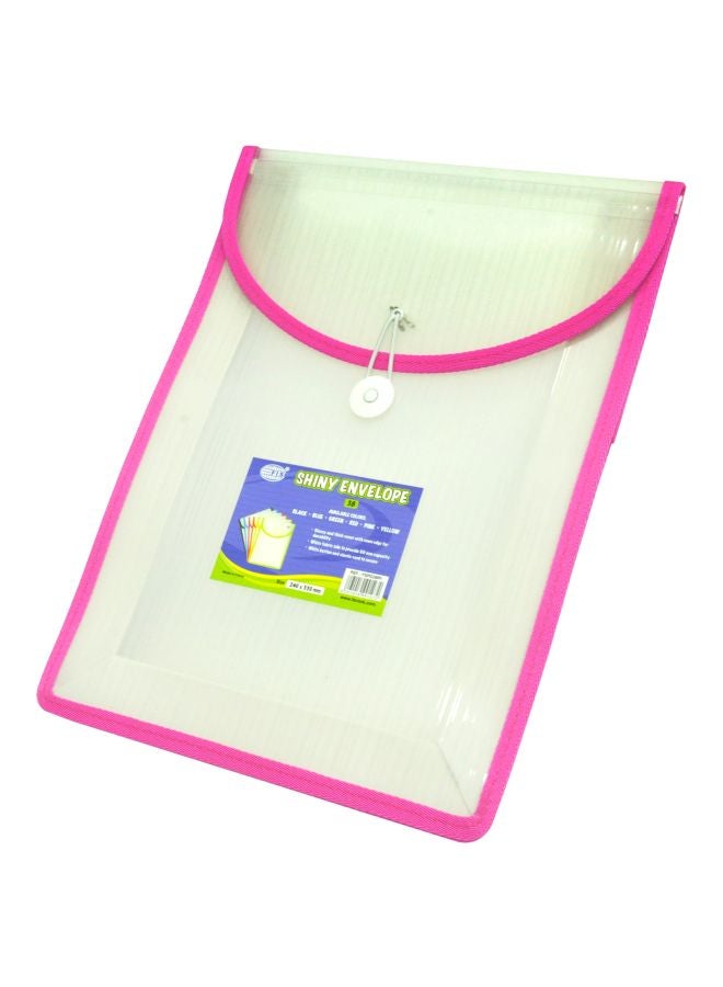 إف اي أس  مغلّف شايني بزر إغلاق وردي/أبيض - Image 1