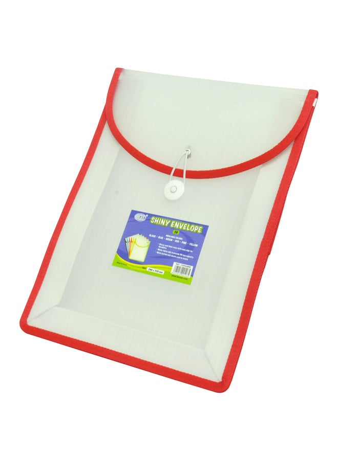 إف اي أس  مغلّف شايني بزر إغلاق أحمر/أبيض - Image 1