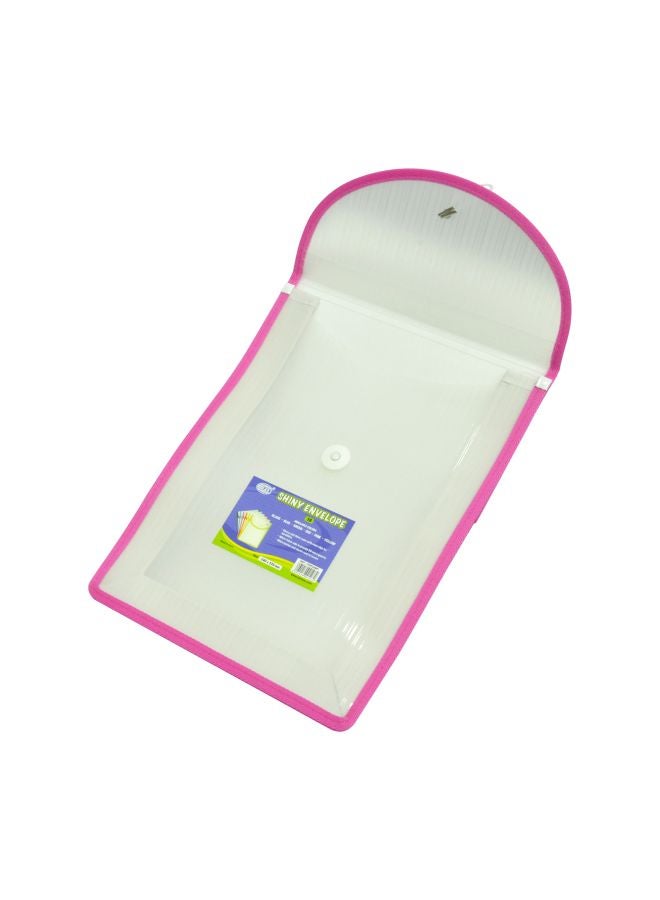 إف اي أس  مغلّف شايني بزر إغلاق وردي/أبيض - Image 2