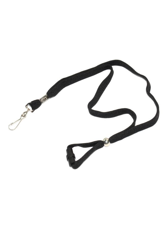 FIS - 100-Piece Badge Holding Lanyard With Metal Hook Set Black - Image 1