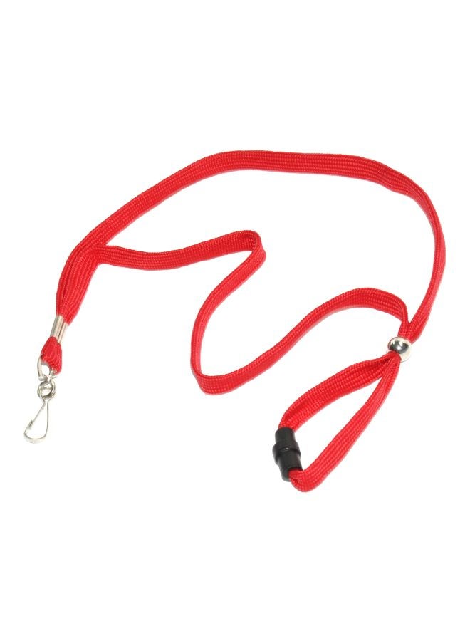 FIS 100-Piece Badge Holding Lanyard With Metal Hook Set Red - Image 1