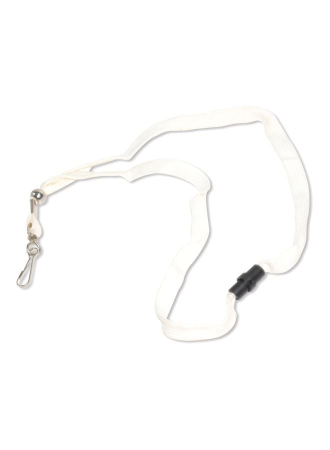 FIS 100-Piece Badge Holding Lanyard With Metal Hook Set White - Image 1