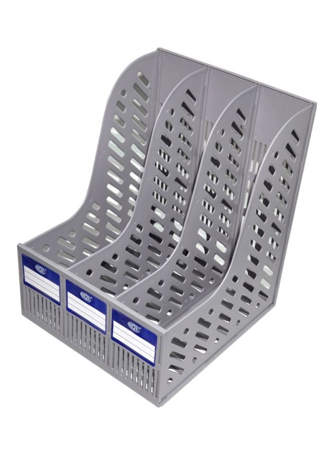 إف اي أس  رف حامل للمجلات بـ 3 فتحات رمادي