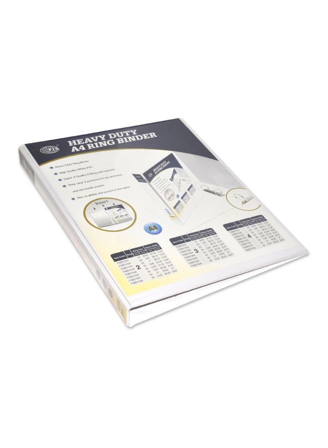 FIS - Heavy Duty A4 Ring Binder White/Silver - Image 1