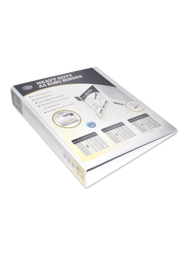 FIS - Heavy Duty A4 Ring Binder White/Silver/Black - Image 1