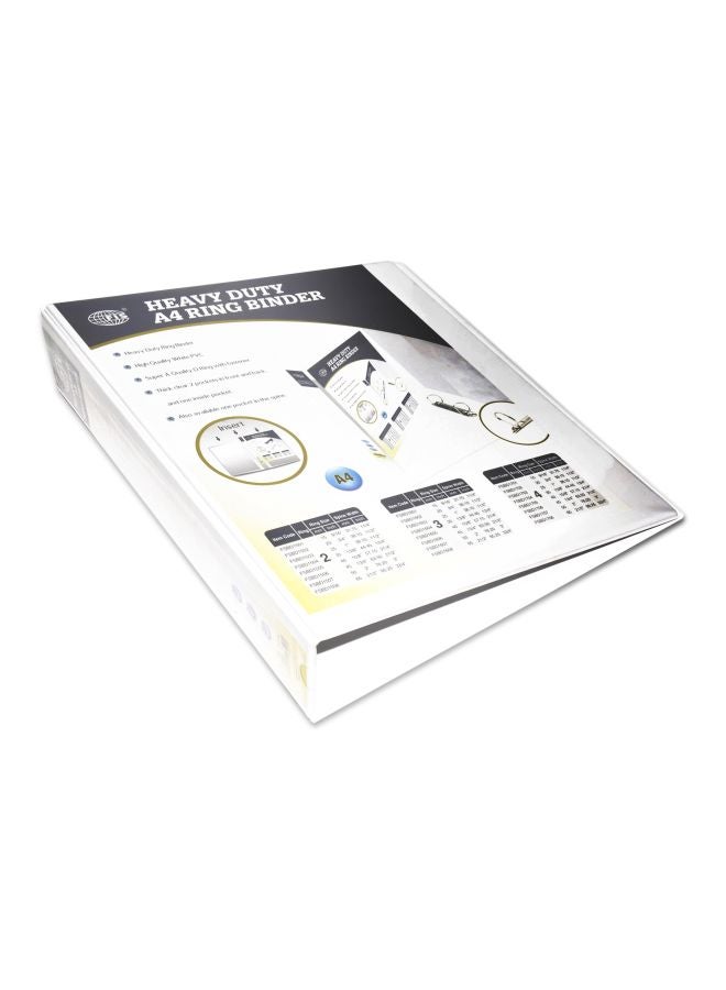 FIS Heavy Duty A4 Ring Binder White - Image 1