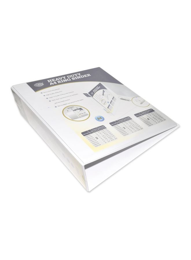 FIS Heavy Duty A4 Ring Binder White  - Image 1