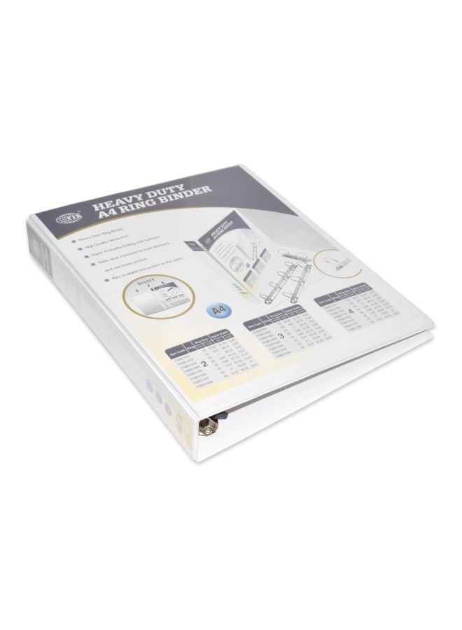 FIS Heavy Duty A4 Ring Binder White  - Image 1
