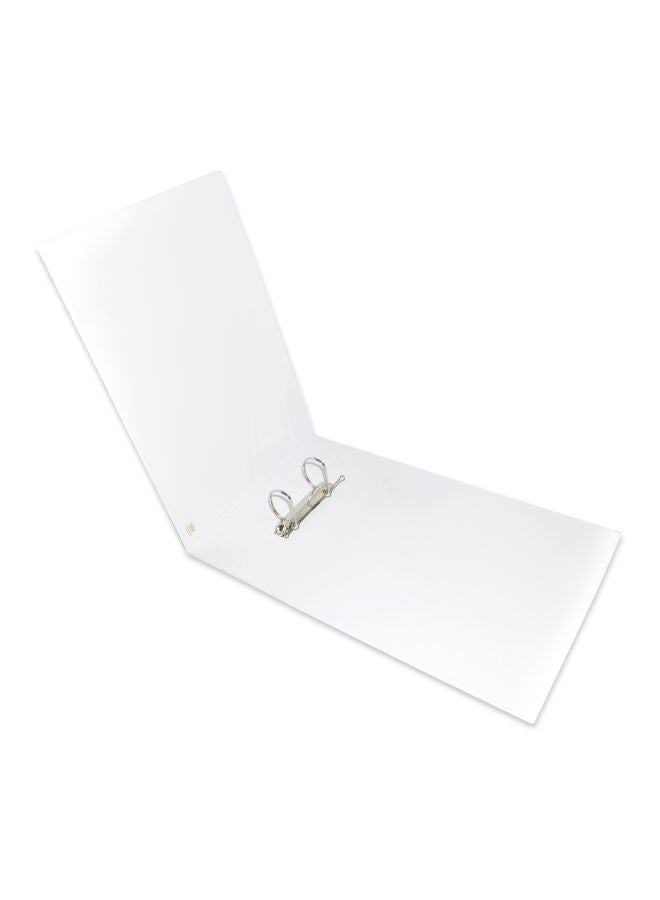 إف اي أس  مجلد عرض أفقي مقاس A3 بحلقتيّ تثبيت على شكل حرف D أبيض/فضي - Image 2