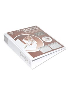 FIS A5 Presentation Ring Binder Brown/White/Black  - Image 1