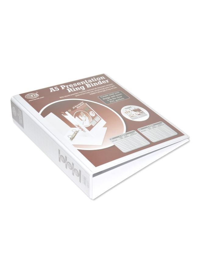 FIS A5 Presentation Ring Binder Brown/White/Black  - Image 1