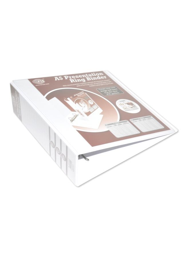 FIS A5 Presentation Ring Binder Brown/White/Black - Image 1