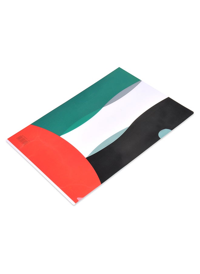 إف اي أس  حافظة على شكل حرف L مقاس A4، من 100 قطعة أسود/أخضر/أحمر - Image 2