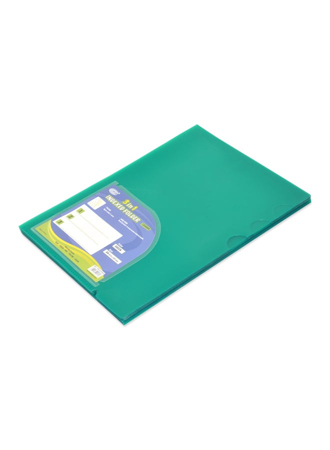 FIS 50-Piece A4 3-In-1 Indexed Folder Green - Image 1