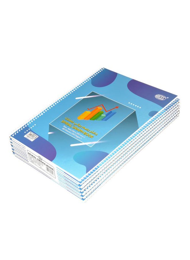 FIS 12-Piece Spiral Graph Book A4 Blue/Green/Orange - Image 1
