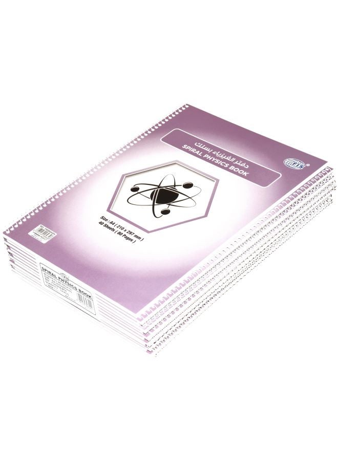 FIS 12-Piece Spiral Physics Book A4 Pink/White - Image 3
