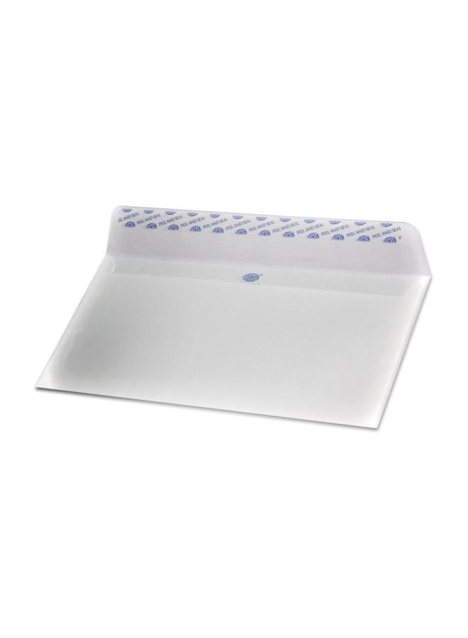 FIS 50-Piece Peel And Seal Executive Envelopes Moon Beam White - Image 1