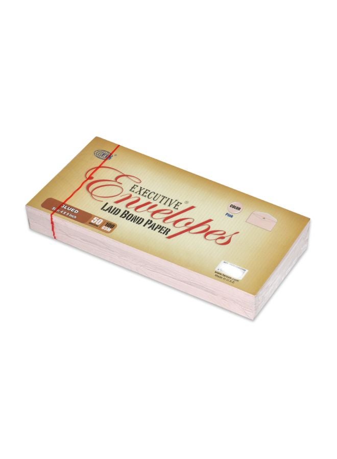 FIS 50-Piece Peel And Seal Executive Envelopes Pink - Image 2
