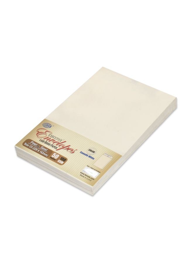 FIS 50-Piece Peel And Seal Envelopes Camelle White - Image 2