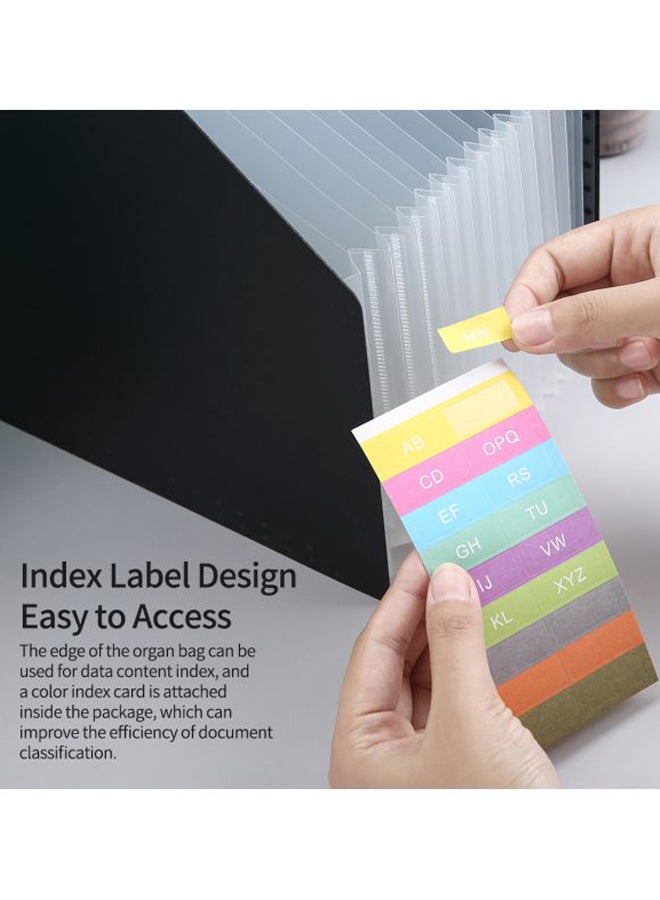 13-Compartment A4 Document Organizer Black - Image 4