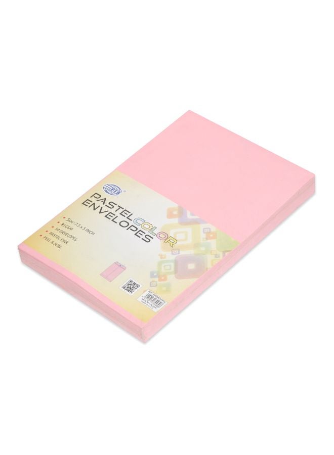 FIS 50-Piece Peel And Seal Envelopes Set Pink - Image 1