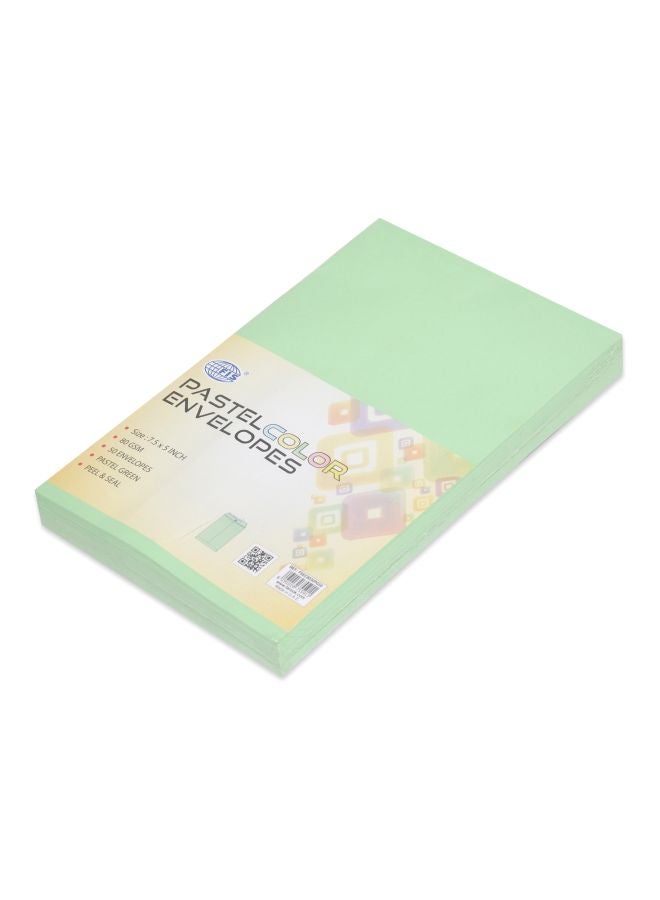 FIS 50-Piece Peel And Seal Envelopes Set Light Green - Image 1
