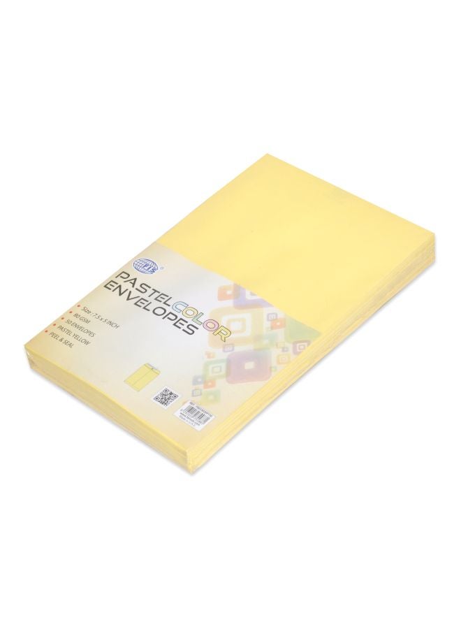 FIS 50-Piece Peel And Seal Envelopes Set Yellow - Image 1